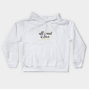 Gold dots with a text for valentine's day Kids Hoodie